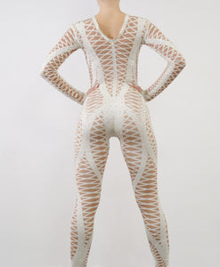 The Annabelle Bodysuit With Pearls Back View 